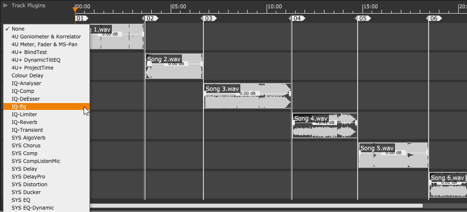 Track plugins on different tracks